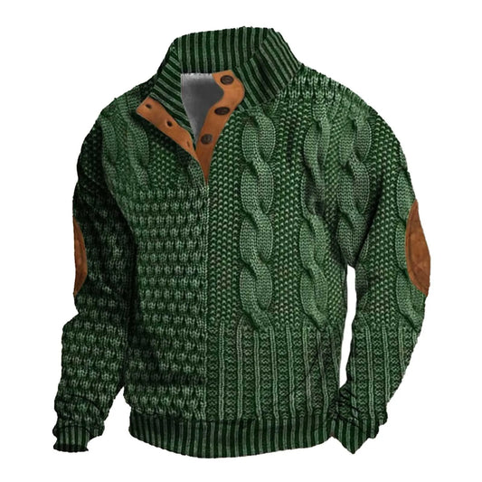 Raymond – Herrenpullover mit Knöpfen am Kragen und Kordelstruktur