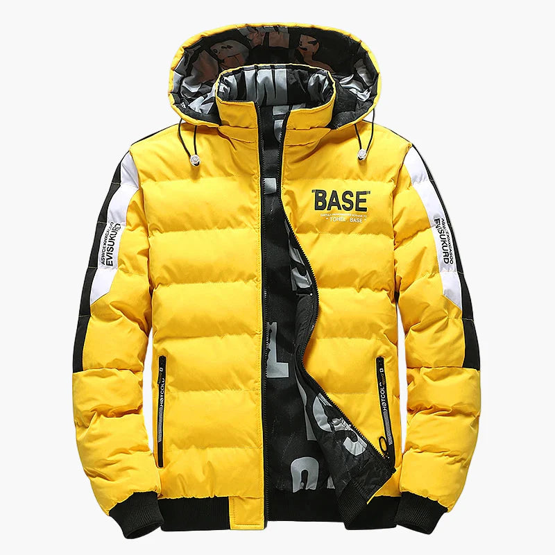 Herren Winter Steppjacke BASE Streetwear mit Kapuze – Modische Outdoorjacke für Alltag und Freizeit