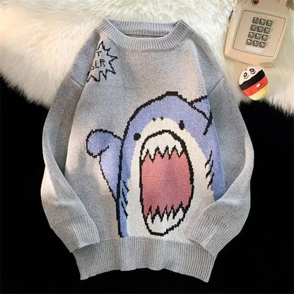 Alexander – Winterpullover mit Cartoon-Hai-Design für Paare