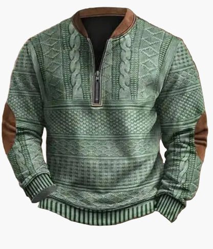 Herren Pullover Halbzipper Strick-Design Freizeit Herbst/Winter Warm Sweatshirt