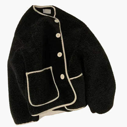 Damen Teddy-Fleece Oversize Jacke – Lässiger Herbst & Winter Streetstyle