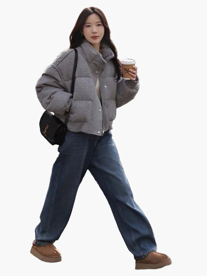 Damen Steppjacke Casual Oversize Street Style für Alltag und Freizeit