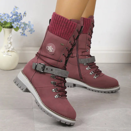 Theresa – Modische Schnürstiefel mit Plateau und dicker Sohle