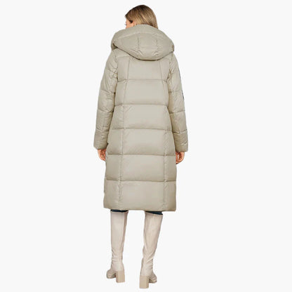 Damen Winter Steppmantel mit Kapuze – Eleganter langer Puffer für Alltag & Outdoor