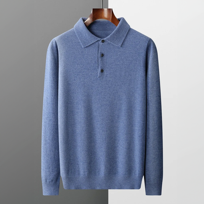 Herren Premium Wollpolo – Eleganter Strickpullover mit Kragen für Business & Freizeit
