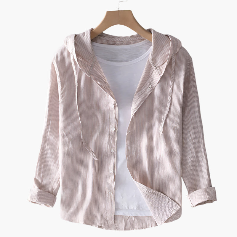 Damen Leinenbluse mit Kapuze – Klassisch-leichte Freizeitbluse für Alltag & Urlaub