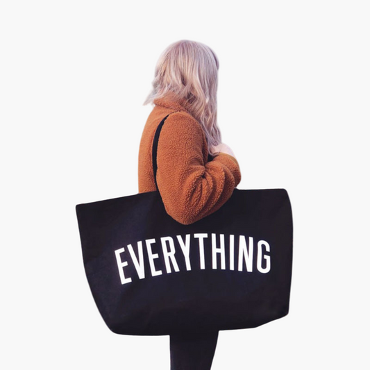 Damentasche Shopper XXL mit Aufdruck EVERYTHING – Stylische Alltagstasche für Freizeit & Shopping