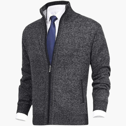 Herren Strickjacke mit Reißverschluss – Elegantes Business Casual Outfit für Alltag und Büro