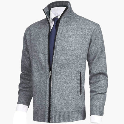 Herren Strickjacke mit Reißverschluss – Elegantes Business Casual Outfit für Alltag und Büro