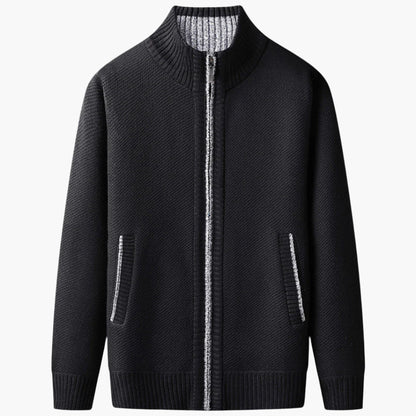 Herren Strickjacke mit Reißverschluss – Elegantes Business Casual Outfit für Alltag und Büro
