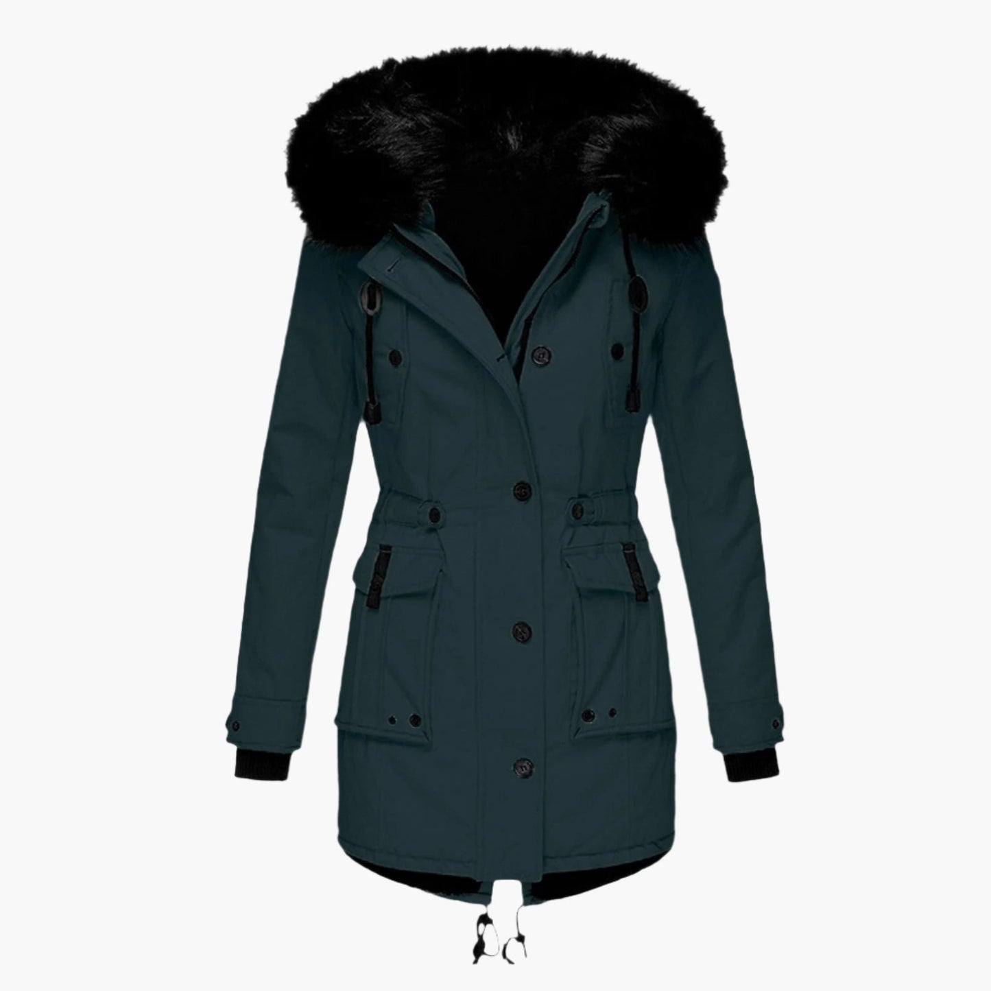 Damen Winter Parka mit Kunstpelzkapuze – Modischer Outdoor Mantel für kalte Tage