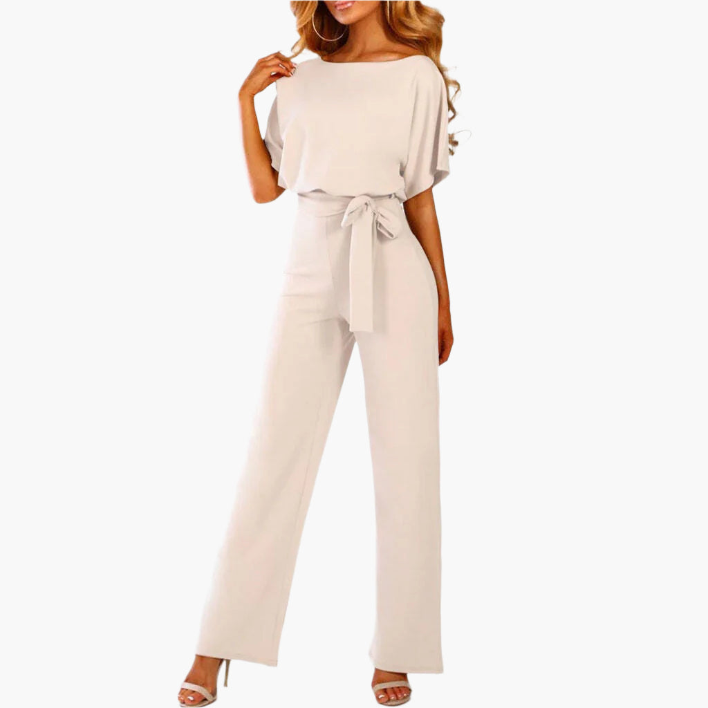 Damen Eleganter Jumpsuit mit Gürtel und weitem Bein – Perfekt für besondere Anlässe