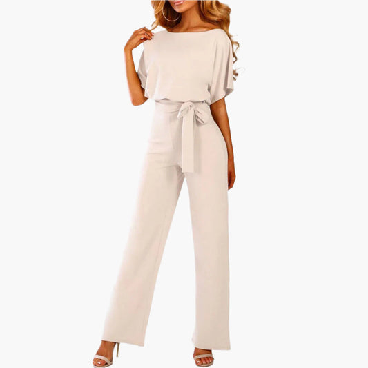 Damen Eleganter Jumpsuit mit Gürtel und weitem Bein – Perfekt für besondere Anlässe