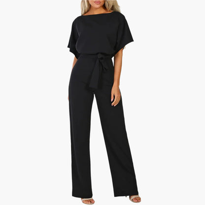 Damen Eleganter Jumpsuit mit Gürtel und weitem Bein – Perfekt für besondere Anlässe