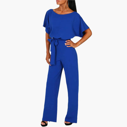 Damen Eleganter Jumpsuit mit Gürtel und weitem Bein – Perfekt für besondere Anlässe