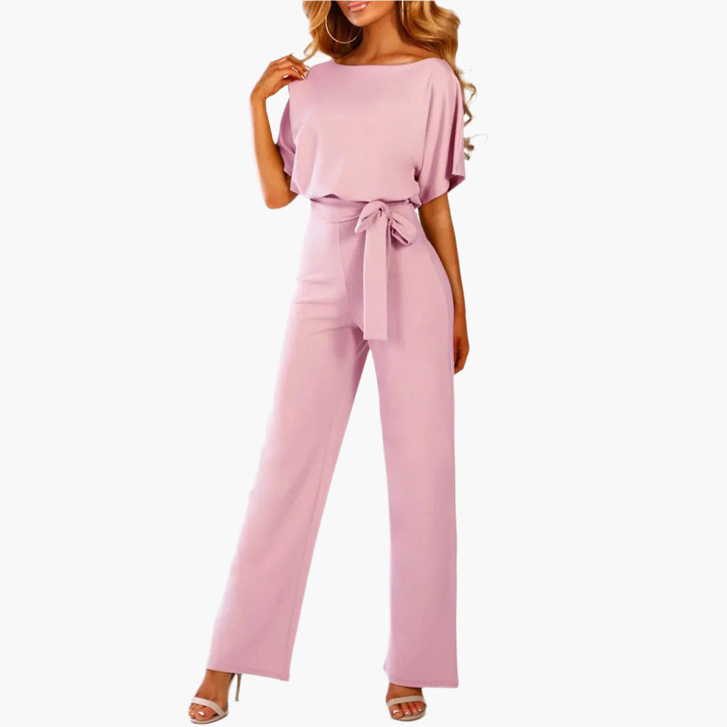 Damen Eleganter Jumpsuit mit Gürtel und weitem Bein – Perfekt für besondere Anlässe