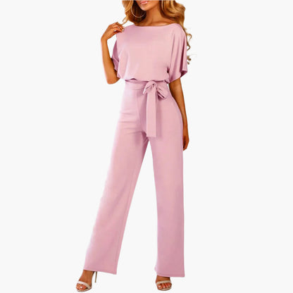Damen Eleganter Jumpsuit mit Gürtel und weitem Bein – Perfekt für besondere Anlässe
