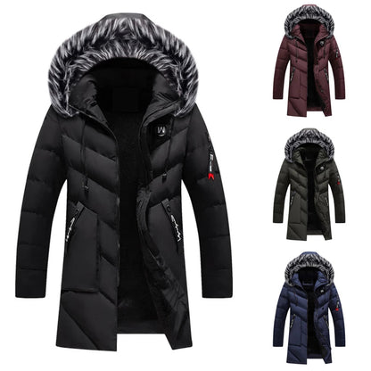 Herren Winter Parka mit Kapuze und Fellbesatz – Warme Outdoorjacke für kalte Tage