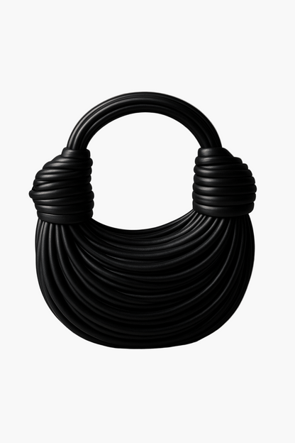 Damen Designer Handtasche mit skulpturalem Nudel-Design für modernen Alltag