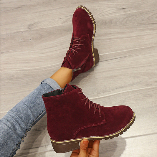 Heather – Damen Martin Stiefel mit runder Spitze