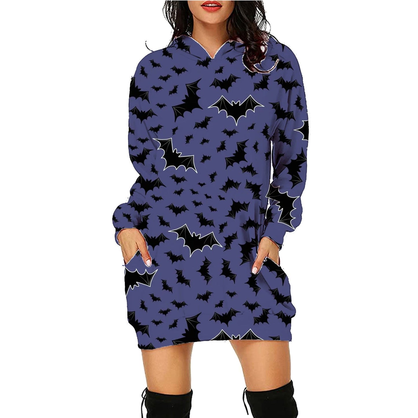 Damen Halloween Hoodie Kleid – Lustiges Kostüm für Halloween-Partys & Gruselige Anlässe
