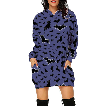 Damen Halloween Hoodie Kleid – Lustiges Kostüm für Halloween-Partys & Gruselige Anlässe