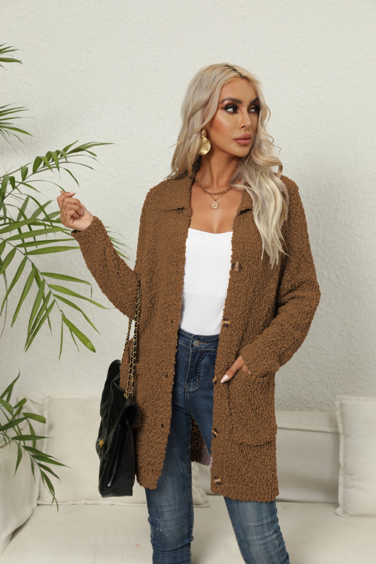 Esme – Strickjacke mit Taschen und Knöpfen