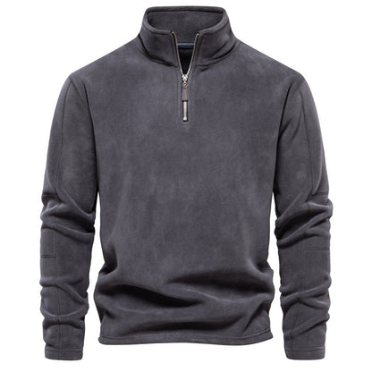 Ron – Stehkragen-Reißverschluss-Sweatshirt mit Fleece
