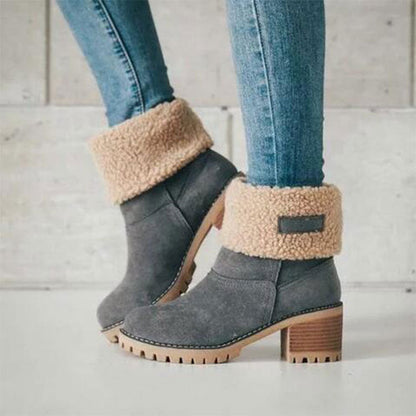Tanya – Gefütterte Wildleder-Stiefeletten mit quadratischem Absatz