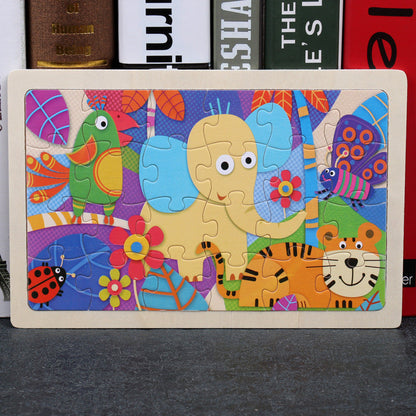 Kinder Holzpuzzle Set im Metallkoffer – Lernspielzeug ab 3 Jahren, Tier- & Bauernhof-Motive, pädagogisches Geschenk