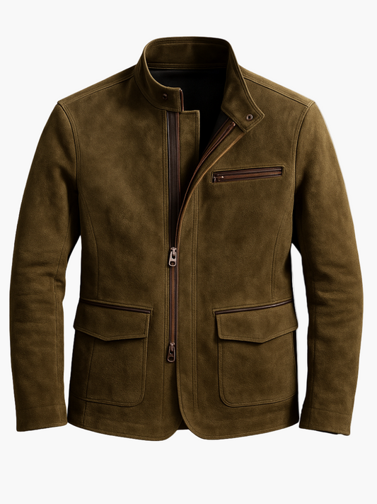 Herren Wildlederjacke – Klassischer Stil für jede Saison, Elegante Freizeitjacke