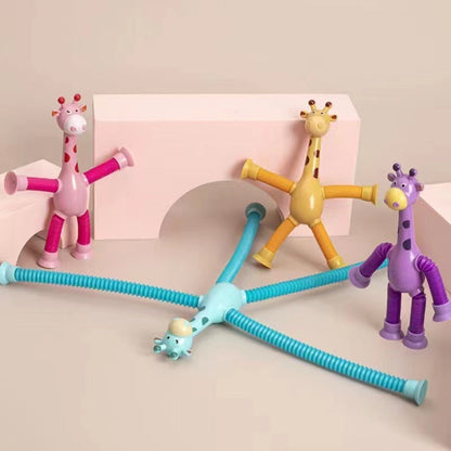 Kinder Cartoon Giraffe Teleskop-Tube Saugnapf Spielzeug – Sensorisches Fidget & Stressabbau