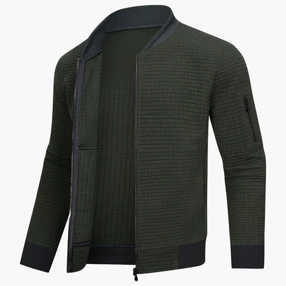 Herren Bomberjacke Modern Minimalistisch Freizeitjacke – Stilvolles Rasterdesign für Alltag und Freizeit