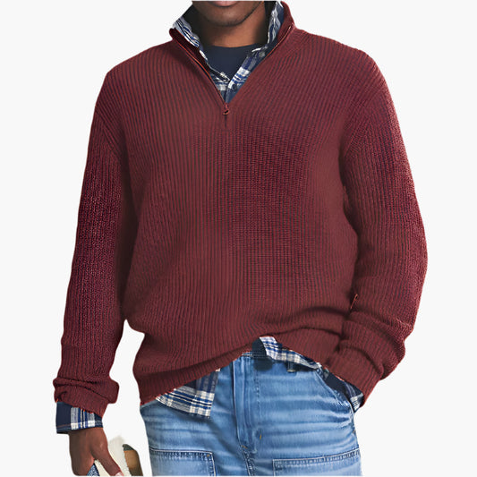 Herren Strickpullover mit Reißverschluss – Business Casual & Freizeit Stil