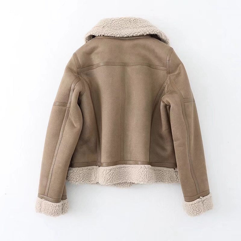 Christian – Motorradjacke aus Wildleder mit Pelzfutter