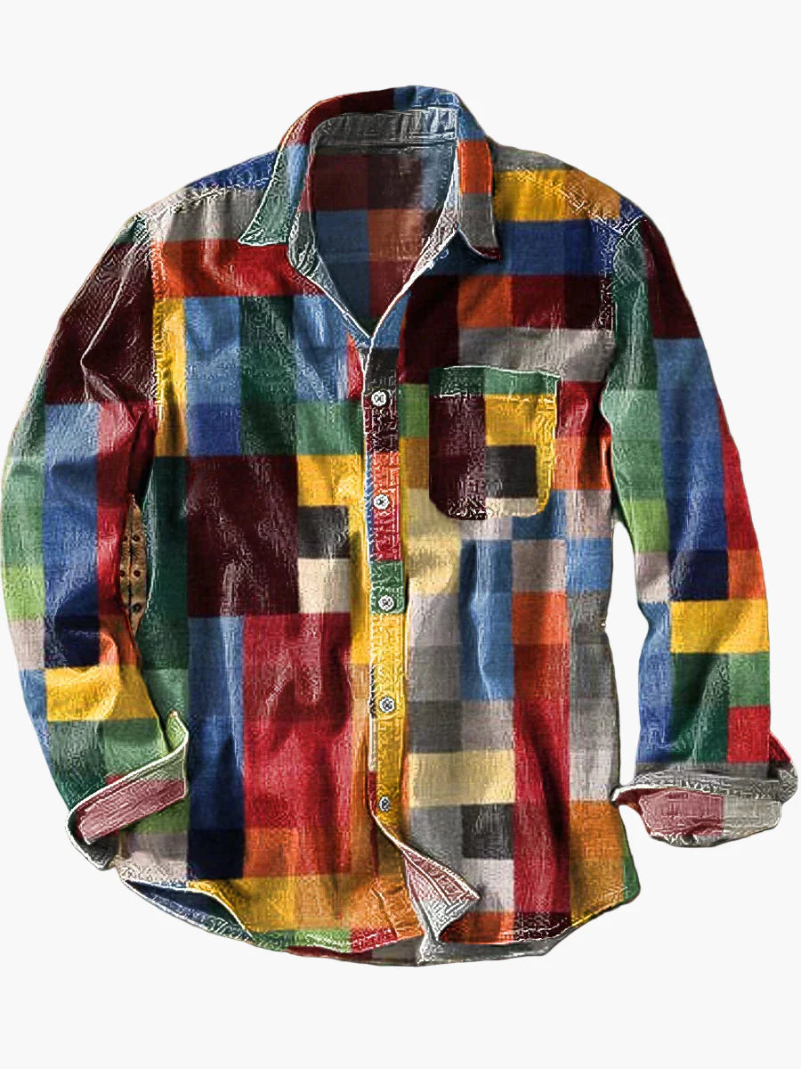 Unisex Vintage Karohemd im Retro-Stil für Freizeit, Alltag und Urlaub