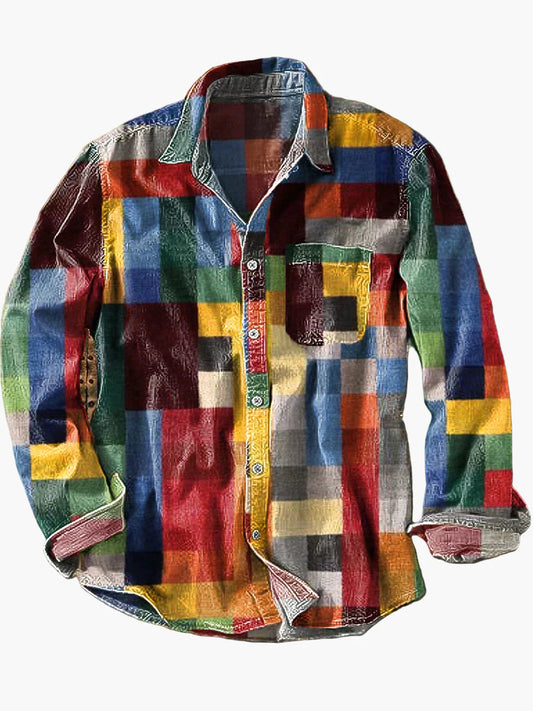 Unisex Vintage Karohemd im Retro-Stil für Freizeit, Alltag und Urlaub