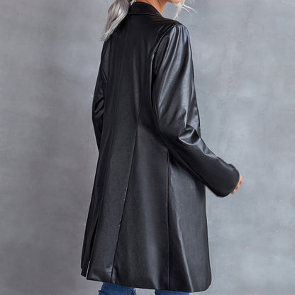 Jean – Schlanker Damen-Leder-Windbreaker-Blazer