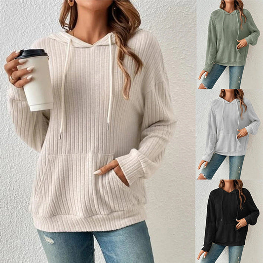 Ann – Langarm Kapuzenpullover mit Taschen für Damen
