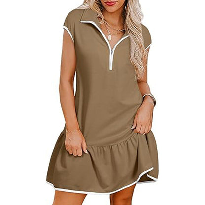 Ruby – Kurzes Kleid mit Polokragen und Reißverschluss