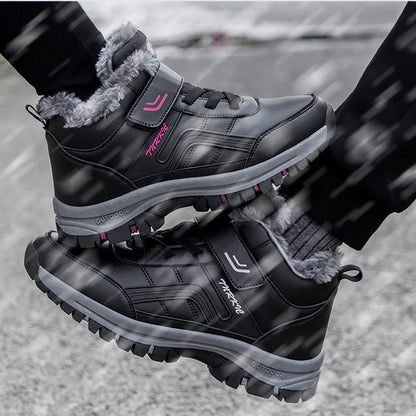 Helen – Warme Damenstiefel mit Plüsch und Klettverschluss
