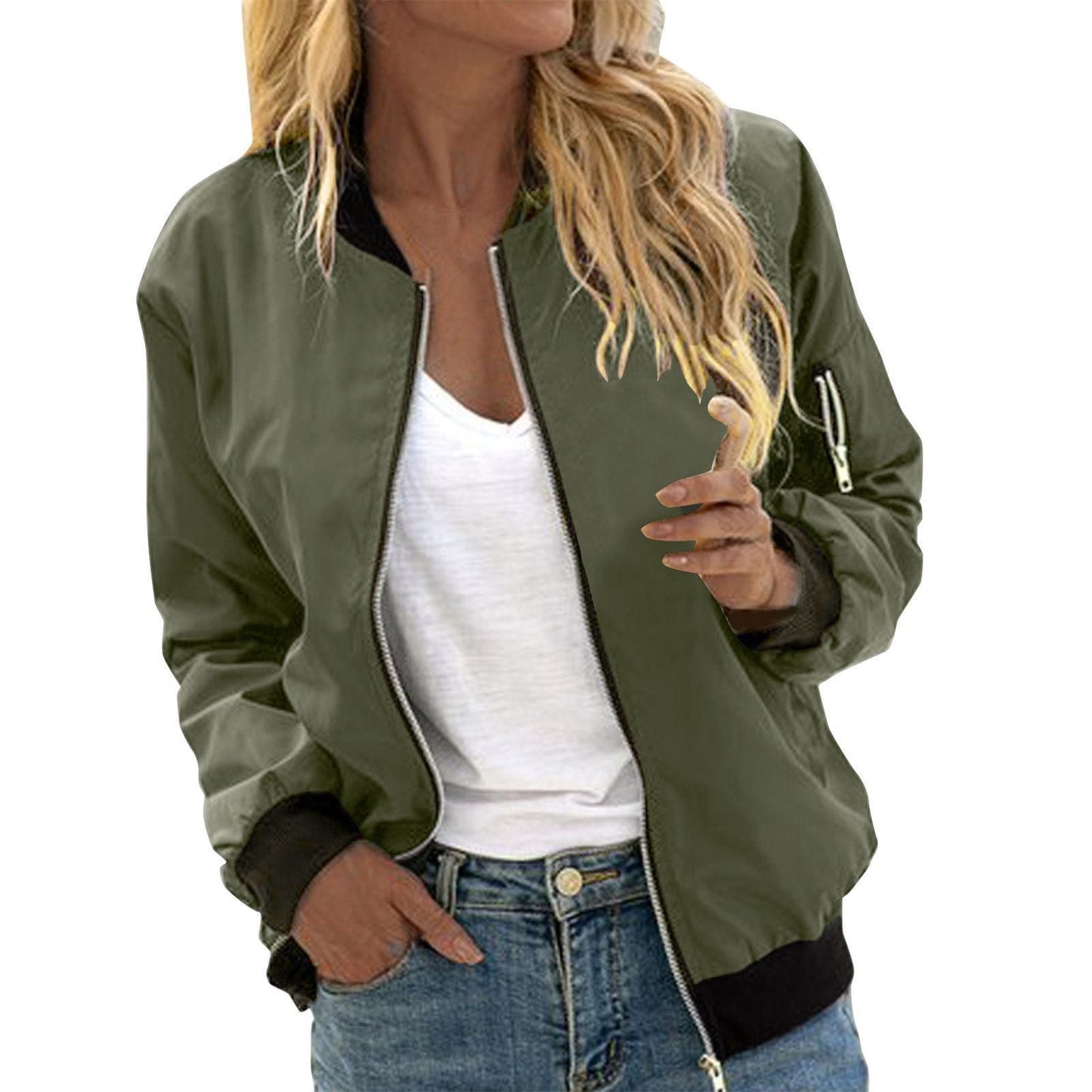 Emma – Modische Damen-Baseballjacke mit Reißverschluss