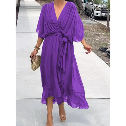 Wendy – Batwing Ärmel Kleid mit V-Ausschnitt