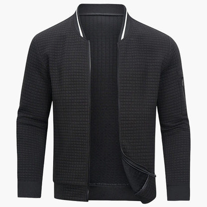 Herren Bomberjacke Modern Minimalistisch Freizeitjacke – Stilvolles Rasterdesign für Alltag und Freizeit