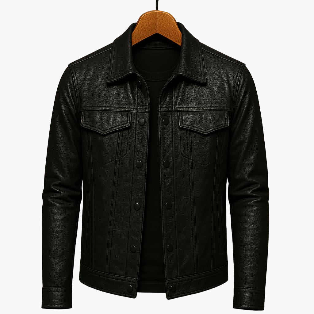 Herren Lederjacke Moto-Stil – Elegante Übergangsjacke für Freizeit & Alltag