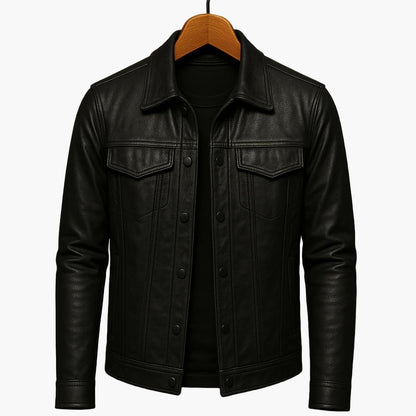 Herren Lederjacke Moto-Stil – Elegante Übergangsjacke für Freizeit & Alltag