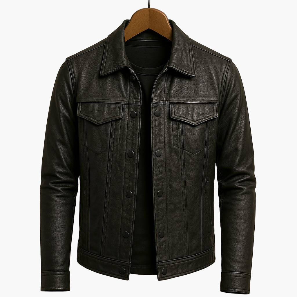 Herren Lederjacke Moto-Stil – Elegante Übergangsjacke für Freizeit & Alltag