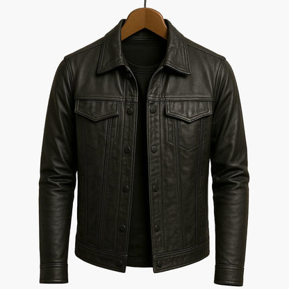Herren Lederjacke Moto-Stil – Elegante Übergangsjacke für Freizeit & Alltag