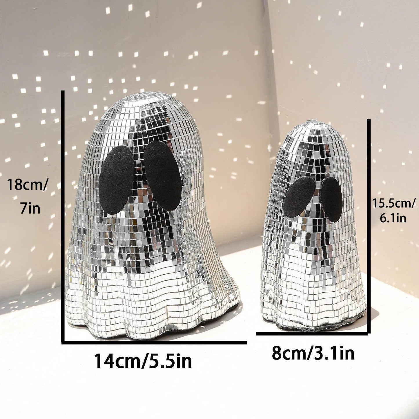 Halloween Deko Geister – Spiegelmosaik Figuren für gruselige Partys & Zuhause