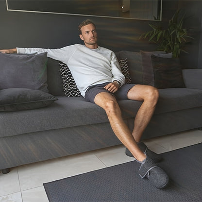 Herren Komfort-Hausschuhe mit Klettverschluss – Vintage Stil für Alltag und Freizeit